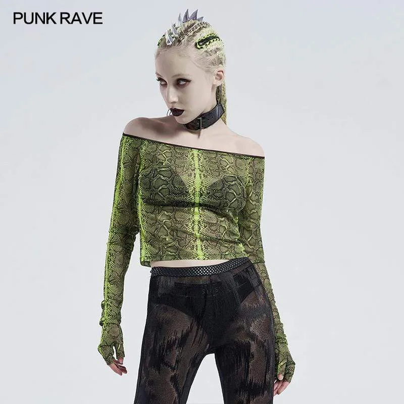 Gothic Snakeskin Crop Tops