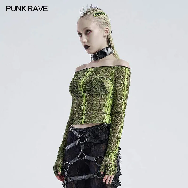 Gothic Snakeskin Crop Tops