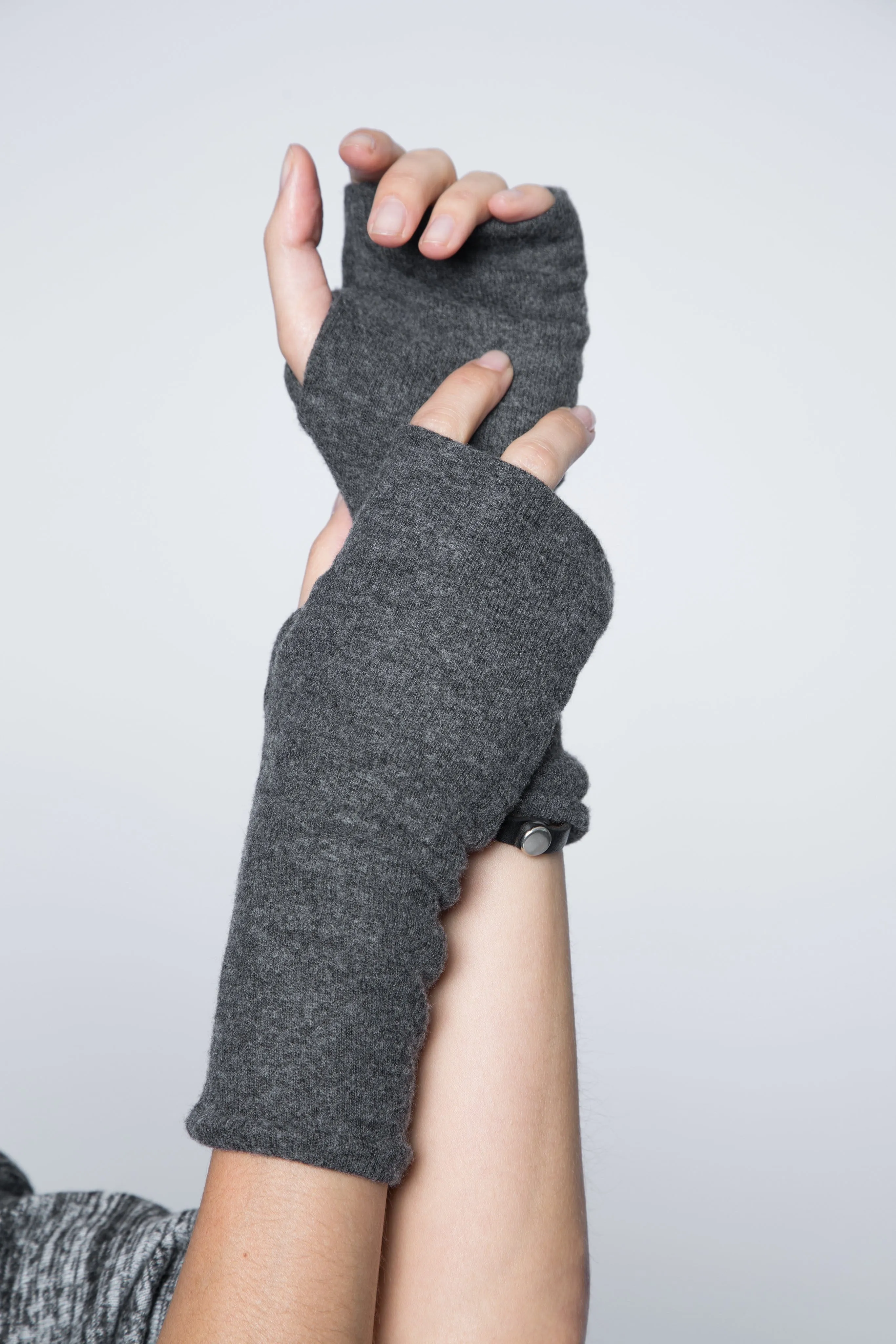 Ultra Soft Double Layer Cashmere Feel Fingerless Gloves