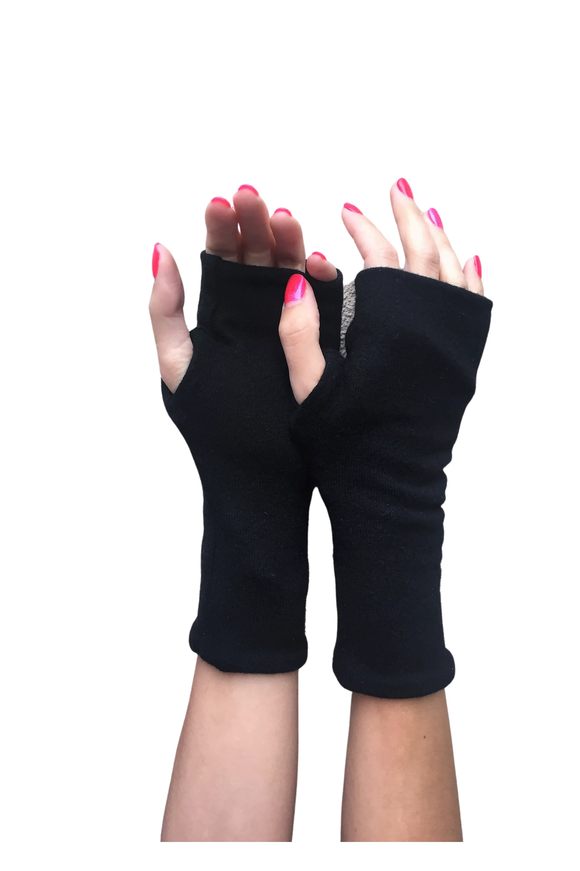 Ultra Soft Double Layer Cashmere Feel Fingerless Gloves