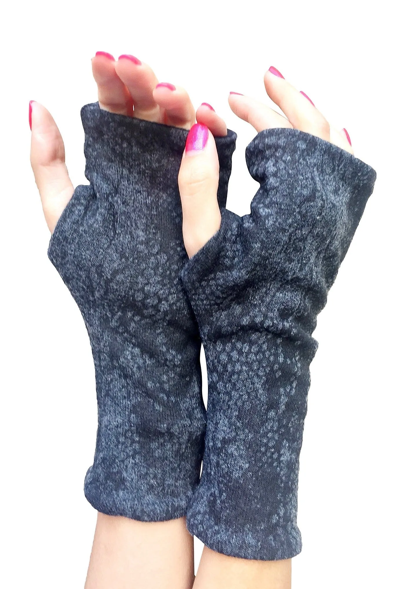 Ultra Soft Double Layer Cashmere Feel Fingerless Gloves