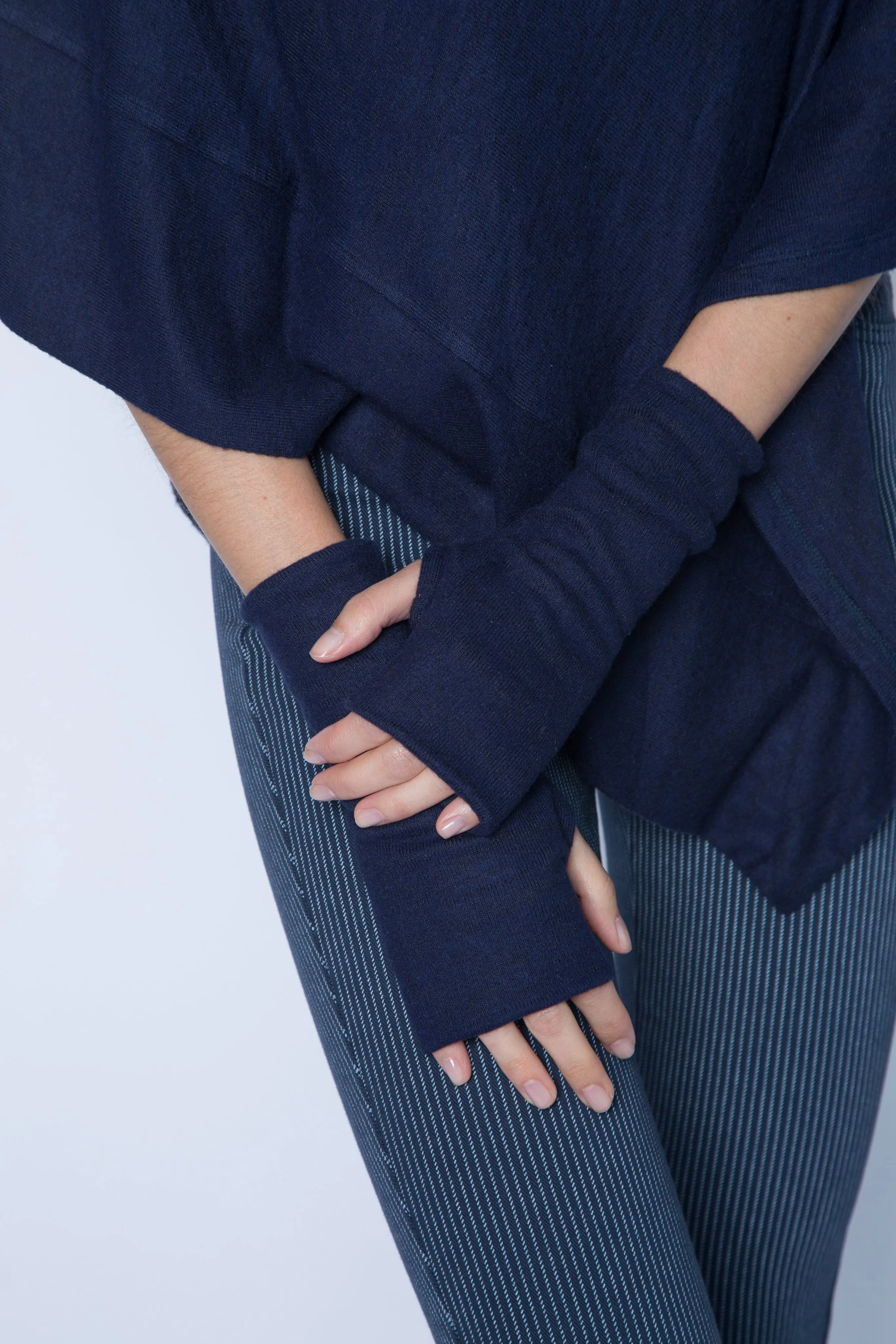 Ultra Soft Double Layer Cashmere Feel Fingerless Gloves