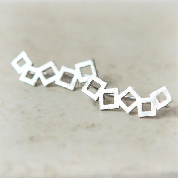 Square Ear Climber Pins;