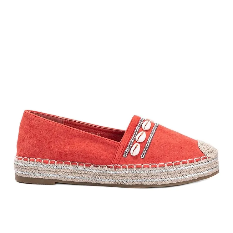 Orange Espadrilles with Sea Side Shells