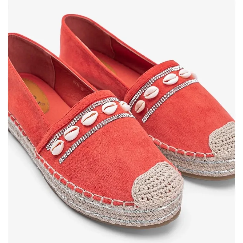 Orange Espadrilles with Sea Side Shells