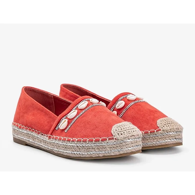 Orange Espadrilles with Sea Side Shells