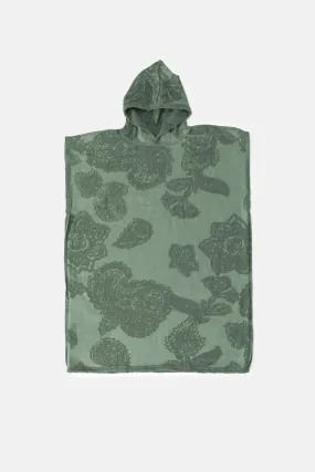 Slow High Palm Green Beach Poncho