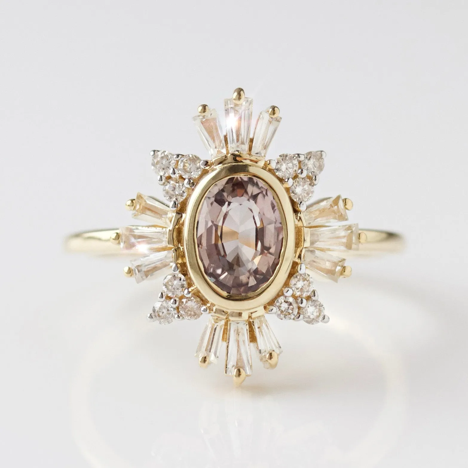 Small Pink Sapphire White Sapphire Ring