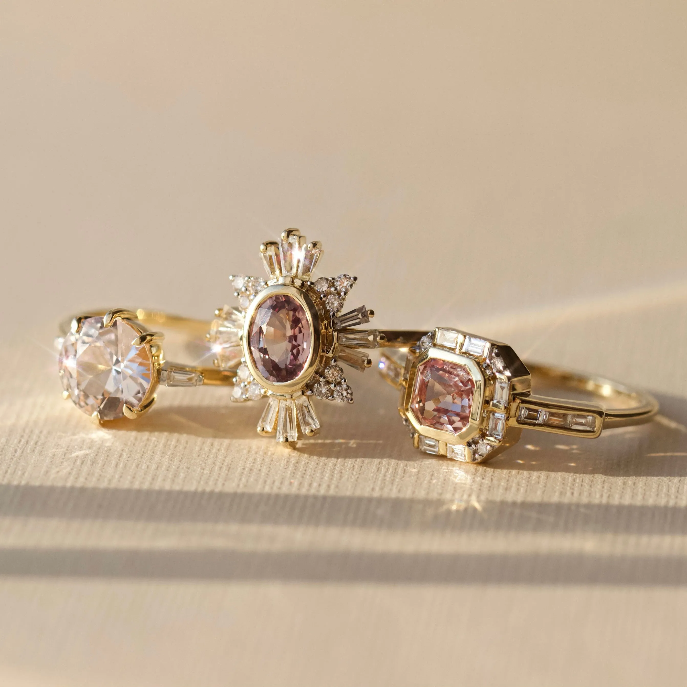 Small Pink Sapphire White Sapphire Ring