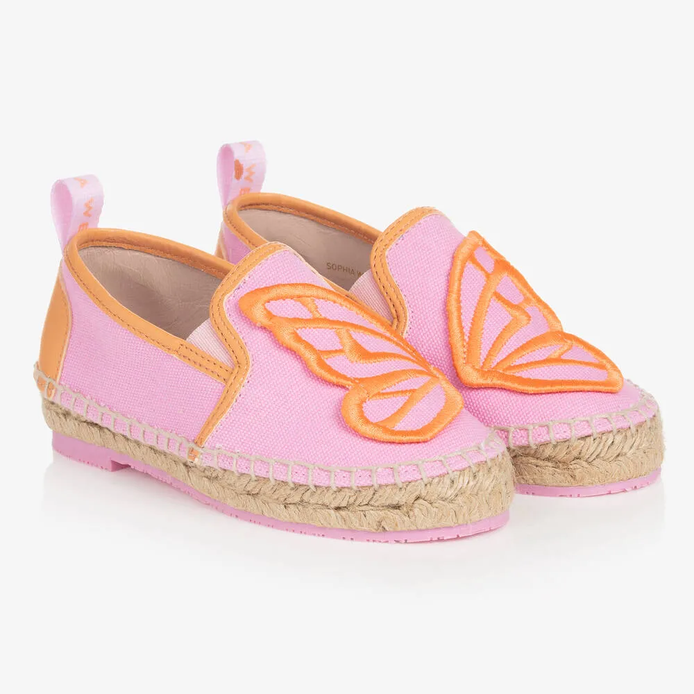 Pink Butterfly Pattern Girls Espadrilles