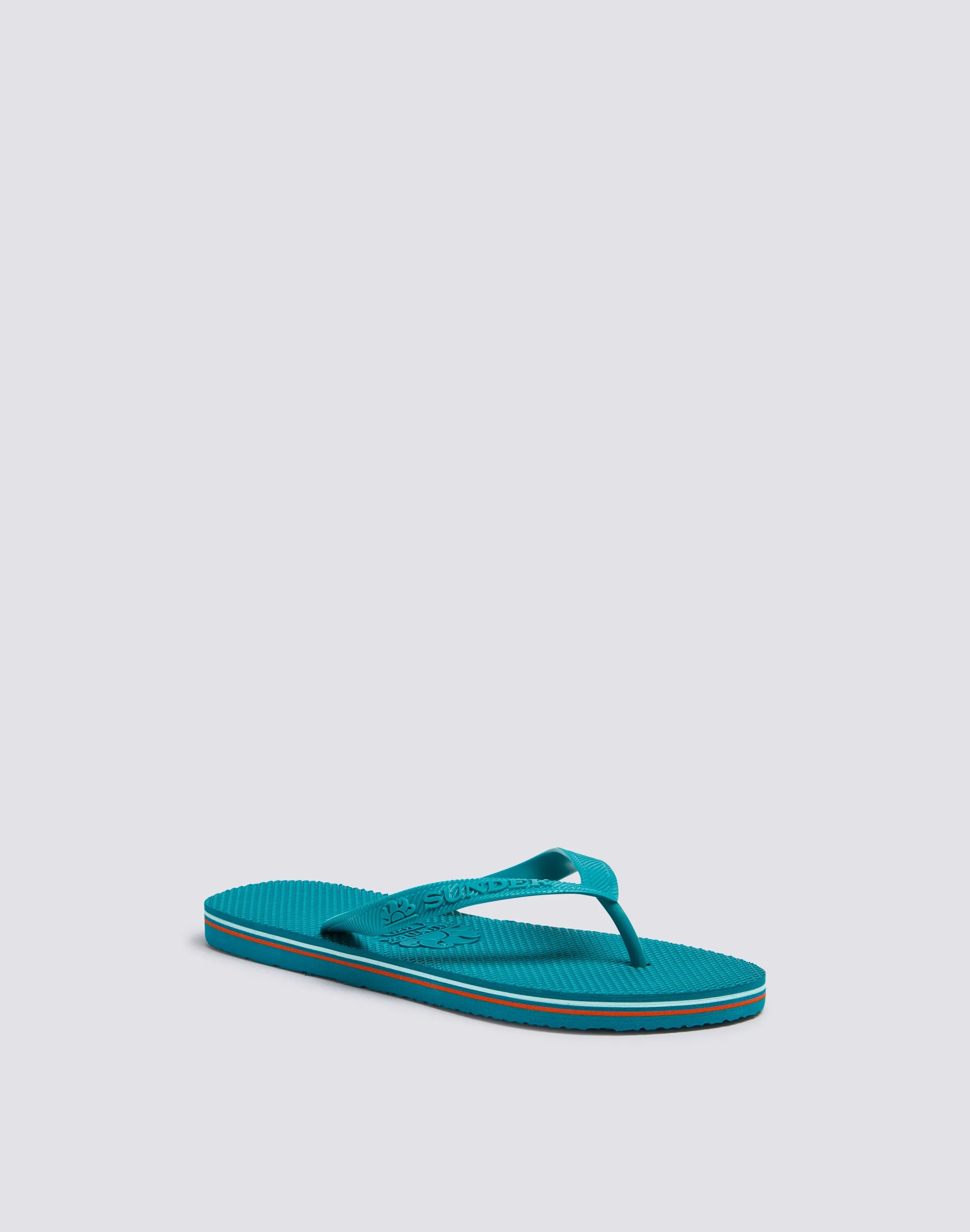 Rainbow-Accented Flip Flops;