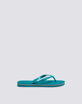 Rainbow-Accented Flip Flops;