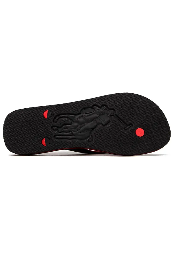 Ralph Lauren Black Flip-Flops with Pony Logo