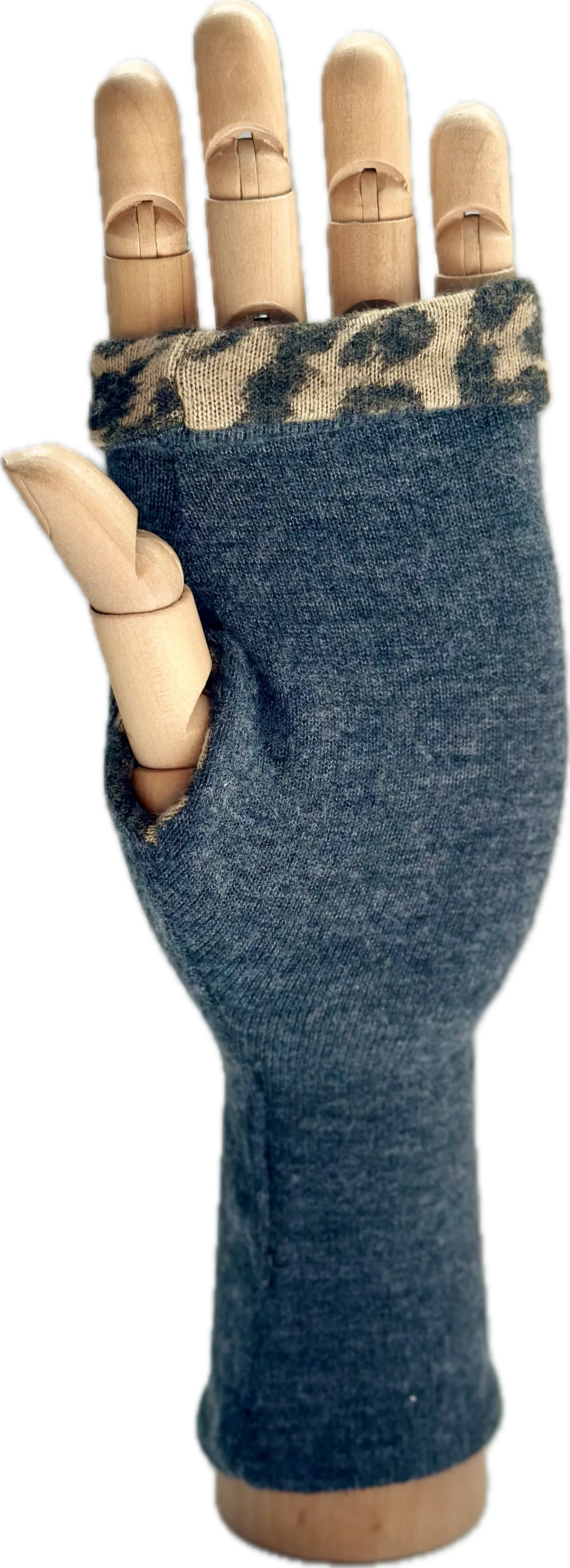 Soft Reversible Double Layer Cashmere Feel Fingerless Gloves