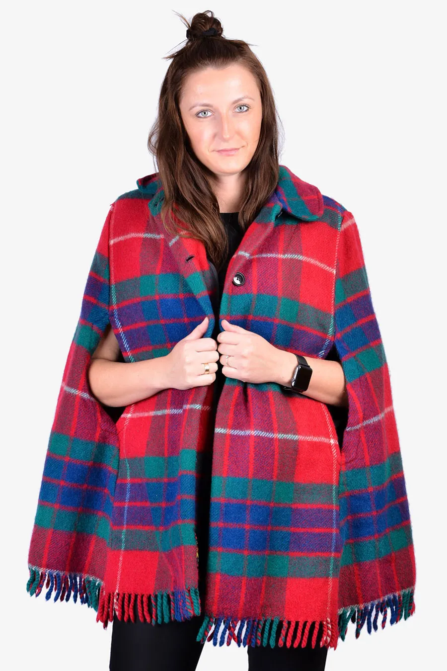 Robert Burns Plaid Wool Cape