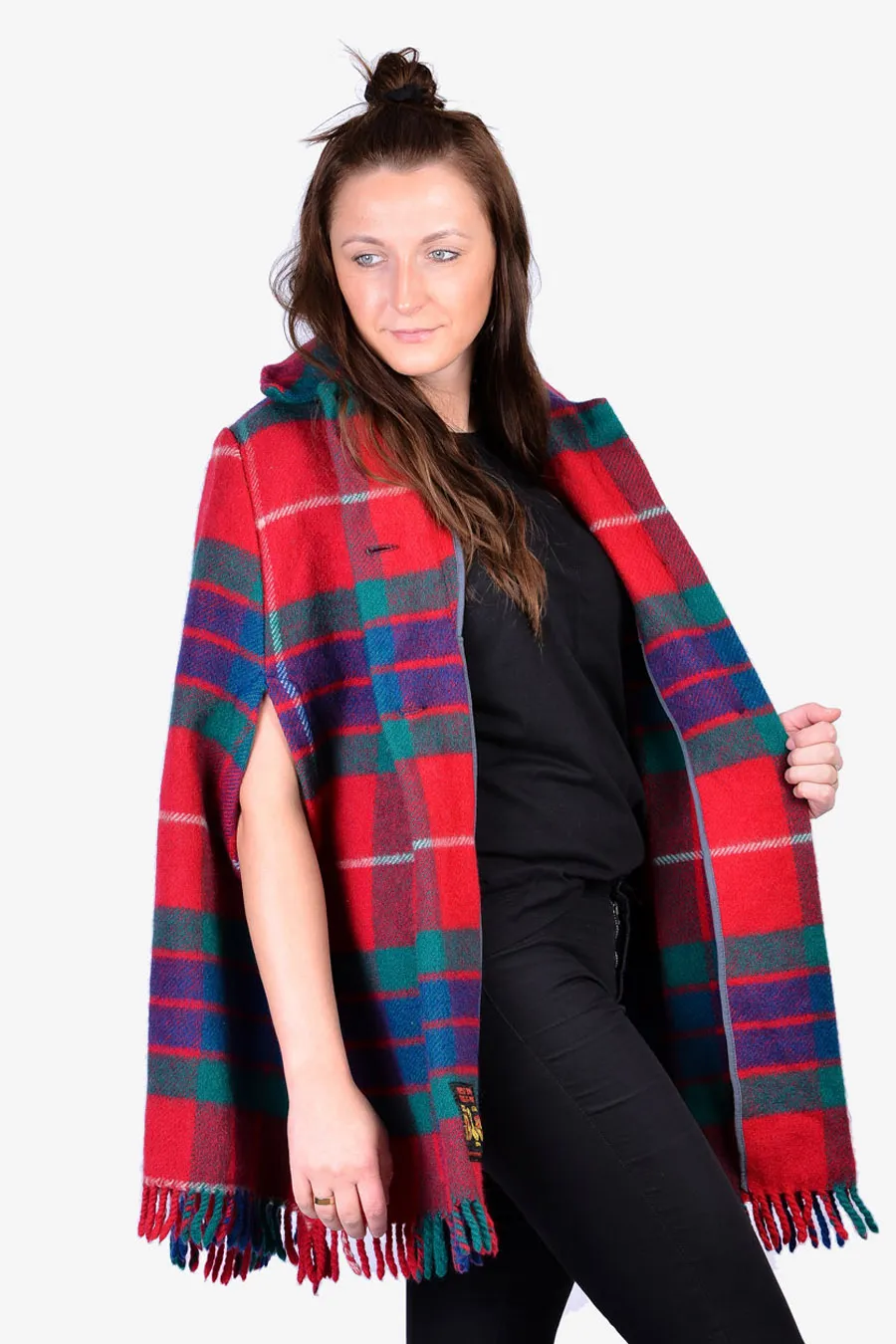 Robert Burns Plaid Wool Cape