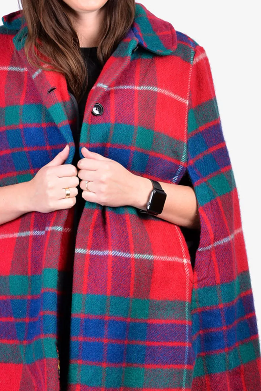 Robert Burns Plaid Wool Cape