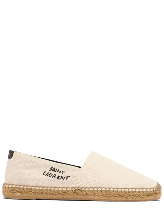 Saint Laurent Cotton & Linen Canvas Logo Espadrilles