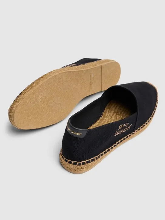 Saint Laurent Cotton & Linen Canvas Logo Espadrilles