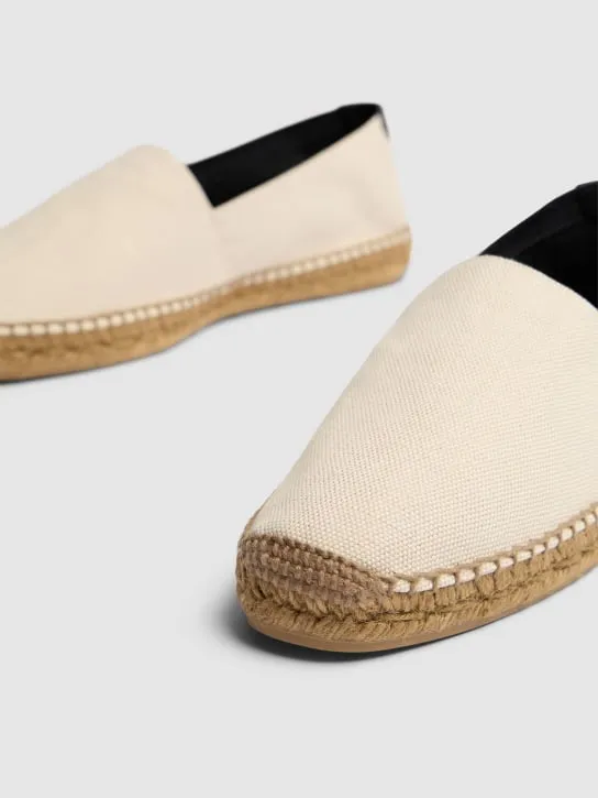 Saint Laurent Cotton & Linen Canvas Logo Espadrilles