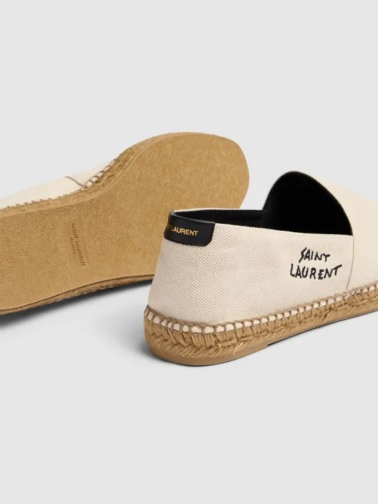 Saint Laurent Cotton & Linen Canvas Logo Espadrilles