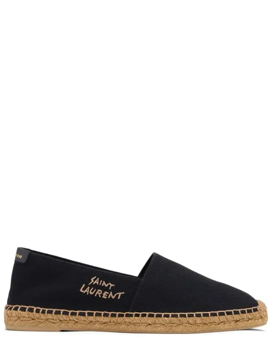 Saint Laurent Cotton & Linen Canvas Logo Espadrilles