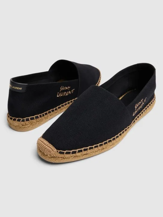 Saint Laurent Cotton & Linen Canvas Logo Espadrilles