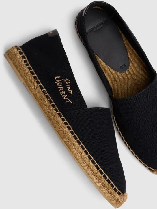 Saint Laurent Cotton & Linen Canvas Logo Espadrilles