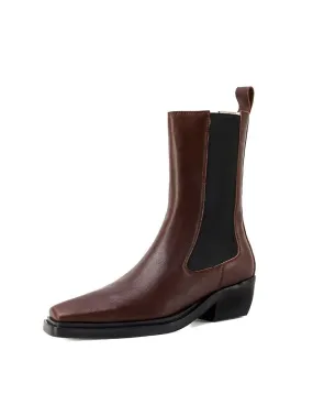 Square Toe Western Chelsea Leather Boots by Santana