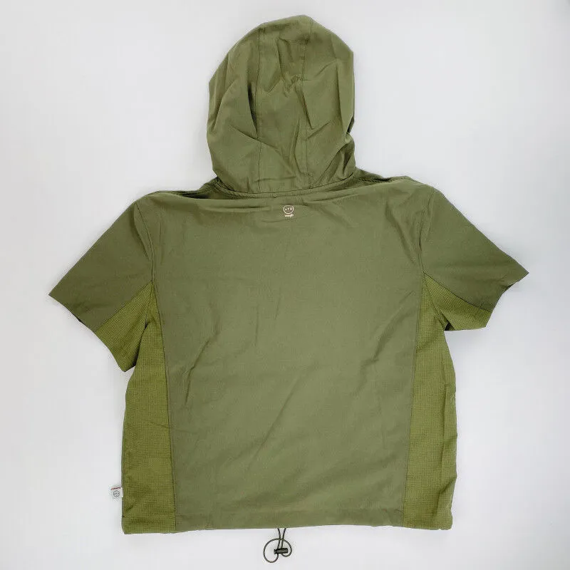 Wrangler Ss Olive Green Hooded Tee - Women - Second-Hand T-shirt