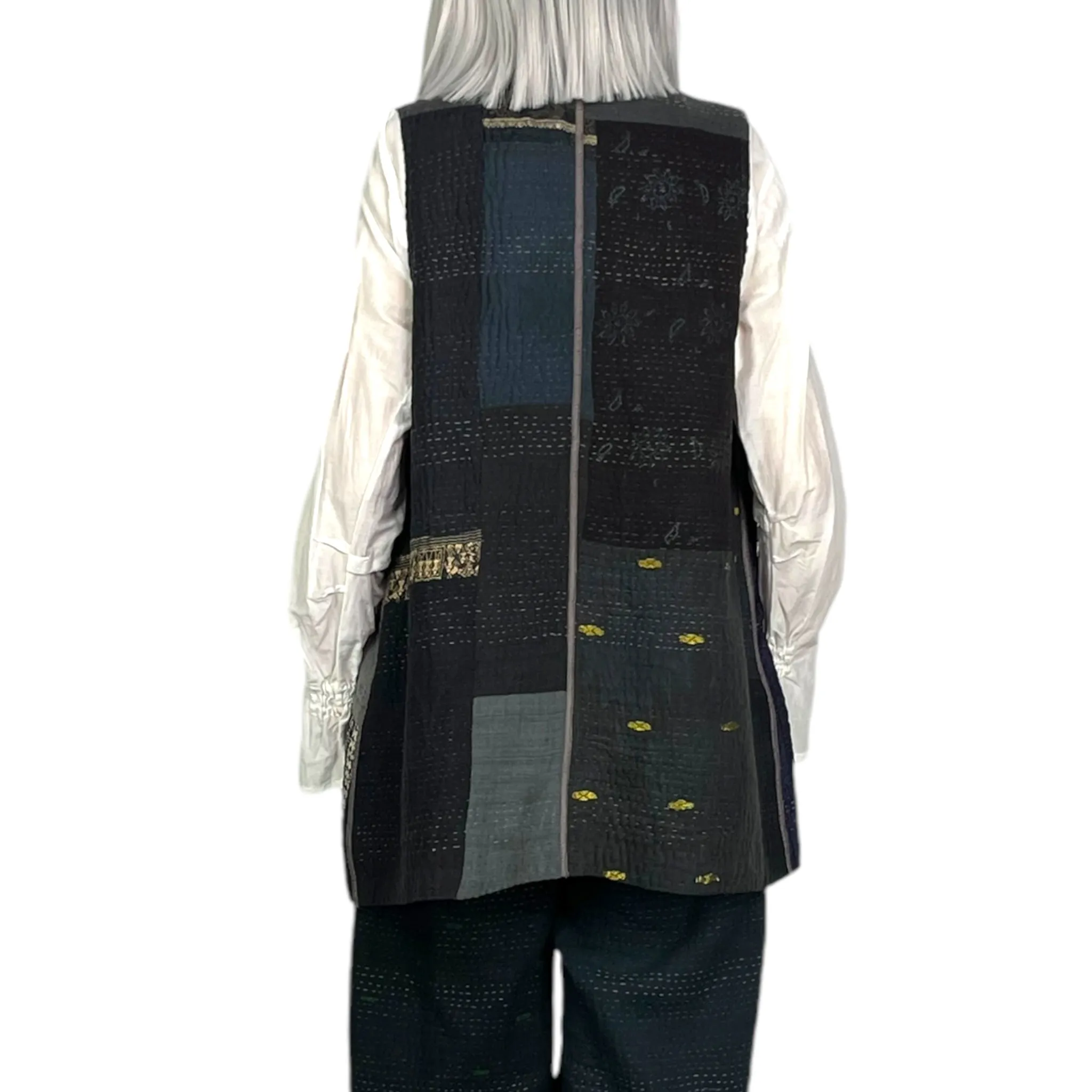 Short Kimono Vest with Patch