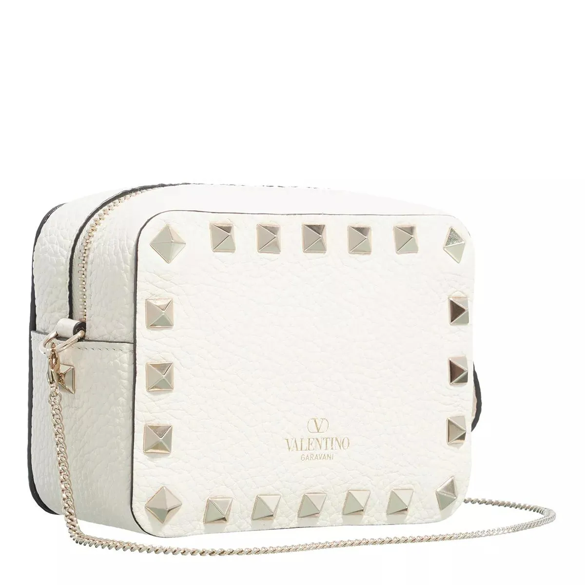 chic Valentino Garavani White Leather Logo Shoulder Bags