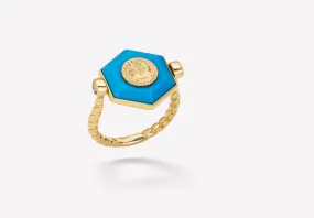 Turquoise Hexagon Flip Ring Soleil Store