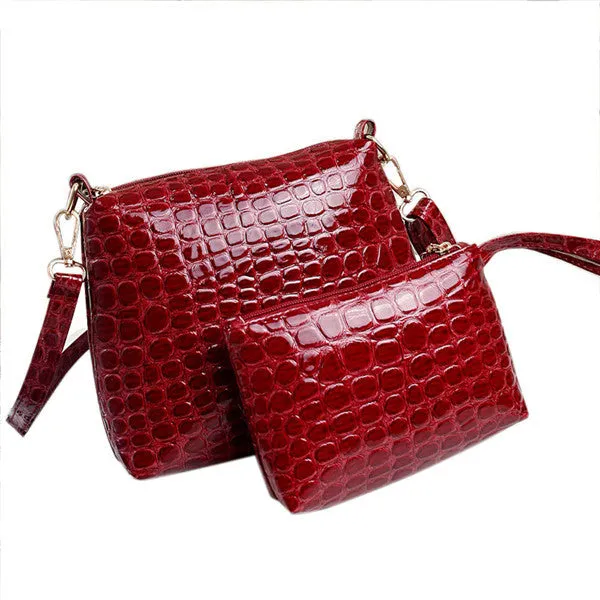 solid PU leather shoulder satchel