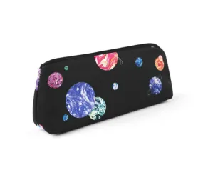 Black Space Planet Zipper Pencil Case