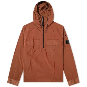 Spicy Orange Nylon Hooded Overshirt with Arm Lens by C.P. Company