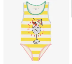 Stella McCartney Striped Cocktail Print Swimsuit