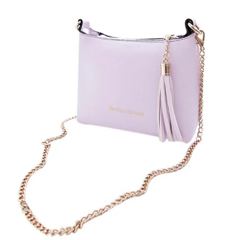 Tassel PU Leather Crossbody Messenger Bags for Women