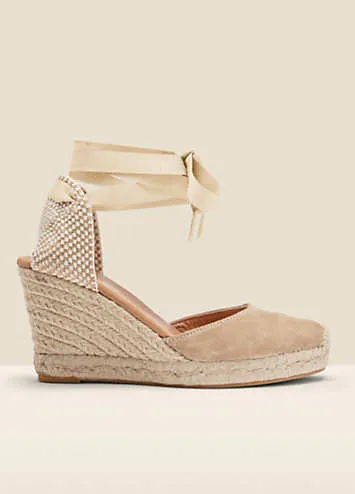 Taupe Suede Valenciana Wedge Espadrilles