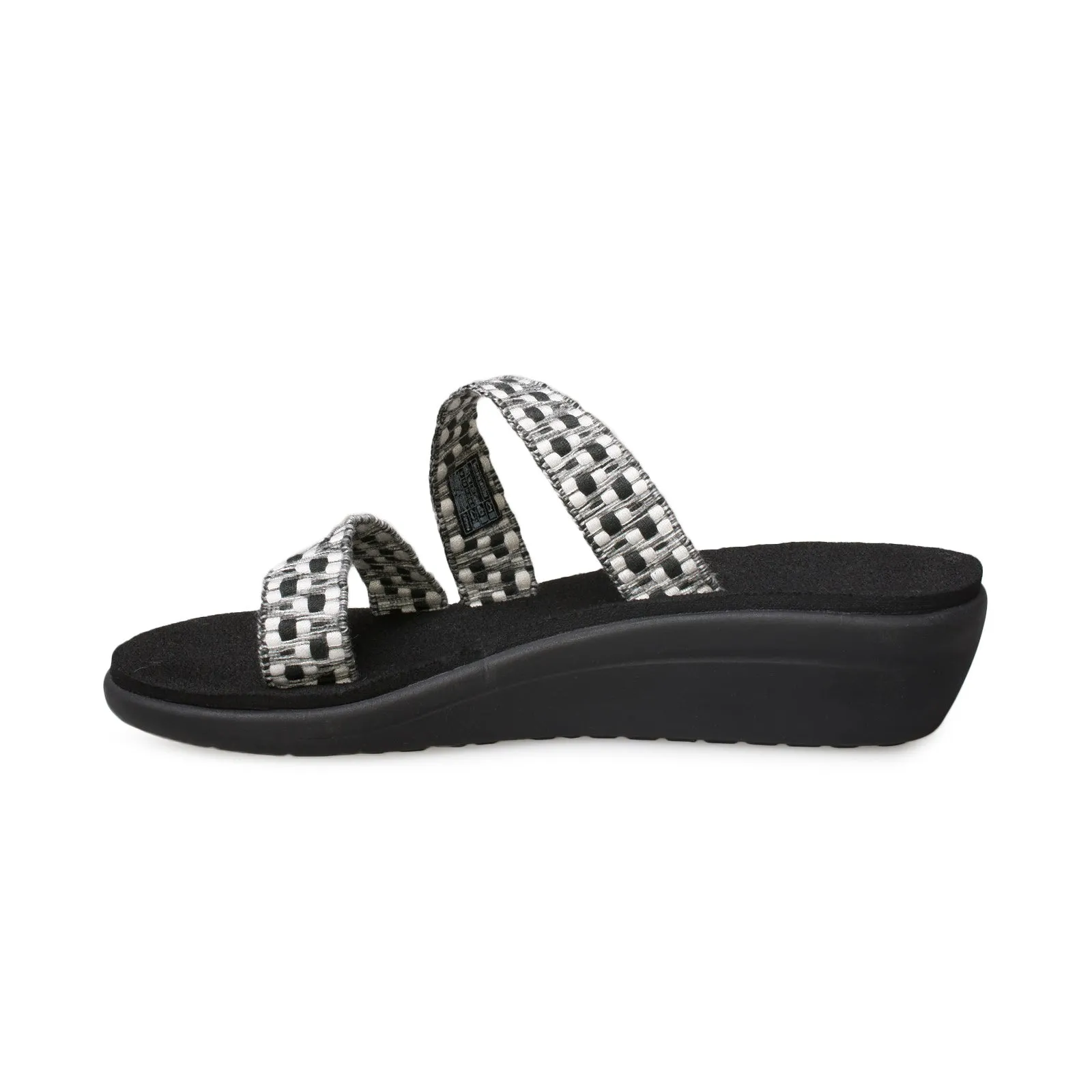 Women's Tonya Black & White Wedge Flip Flops