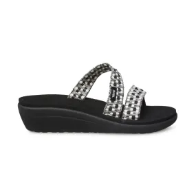 Women's Tonya Black & White Wedge Flip Flops