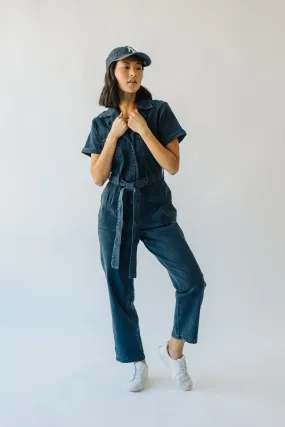 Black Denim Jumpsuit with Fleming Tie