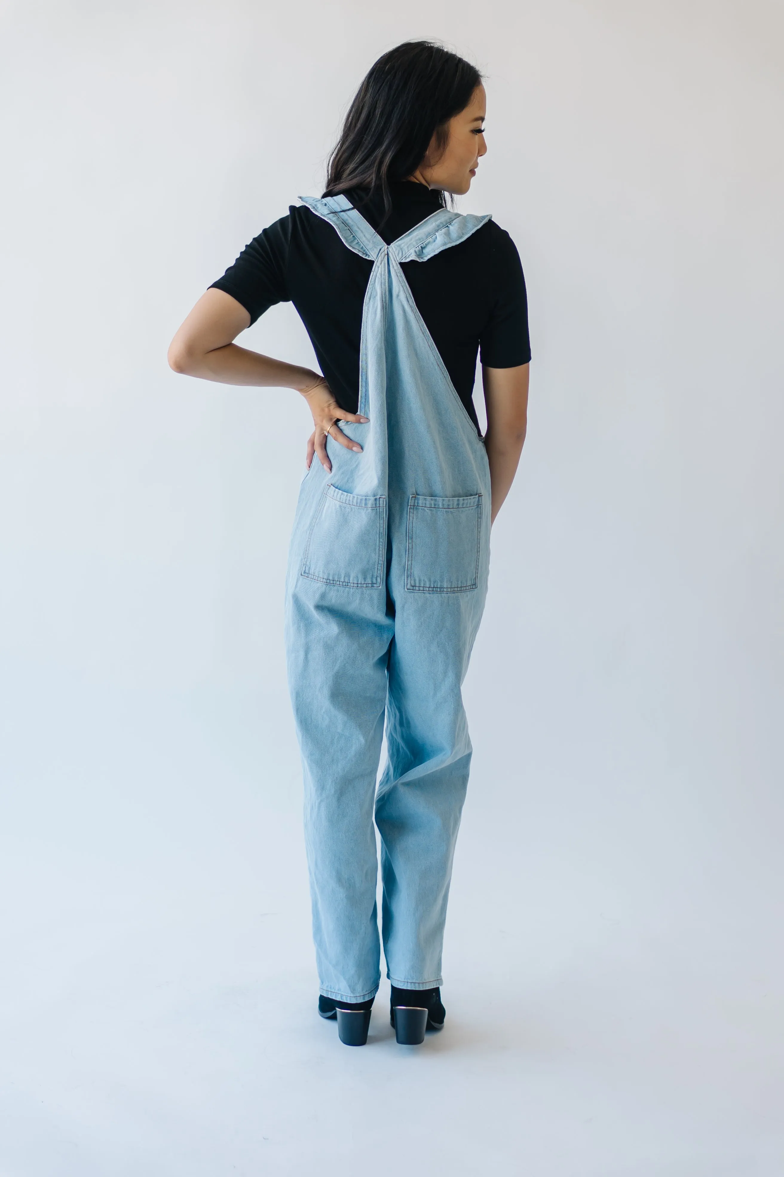 Denim Jumpsuit with Ruffle Detail from Redlands