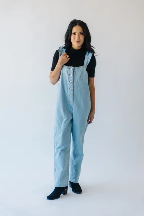 Denim Jumpsuit with Ruffle Detail from Redlands