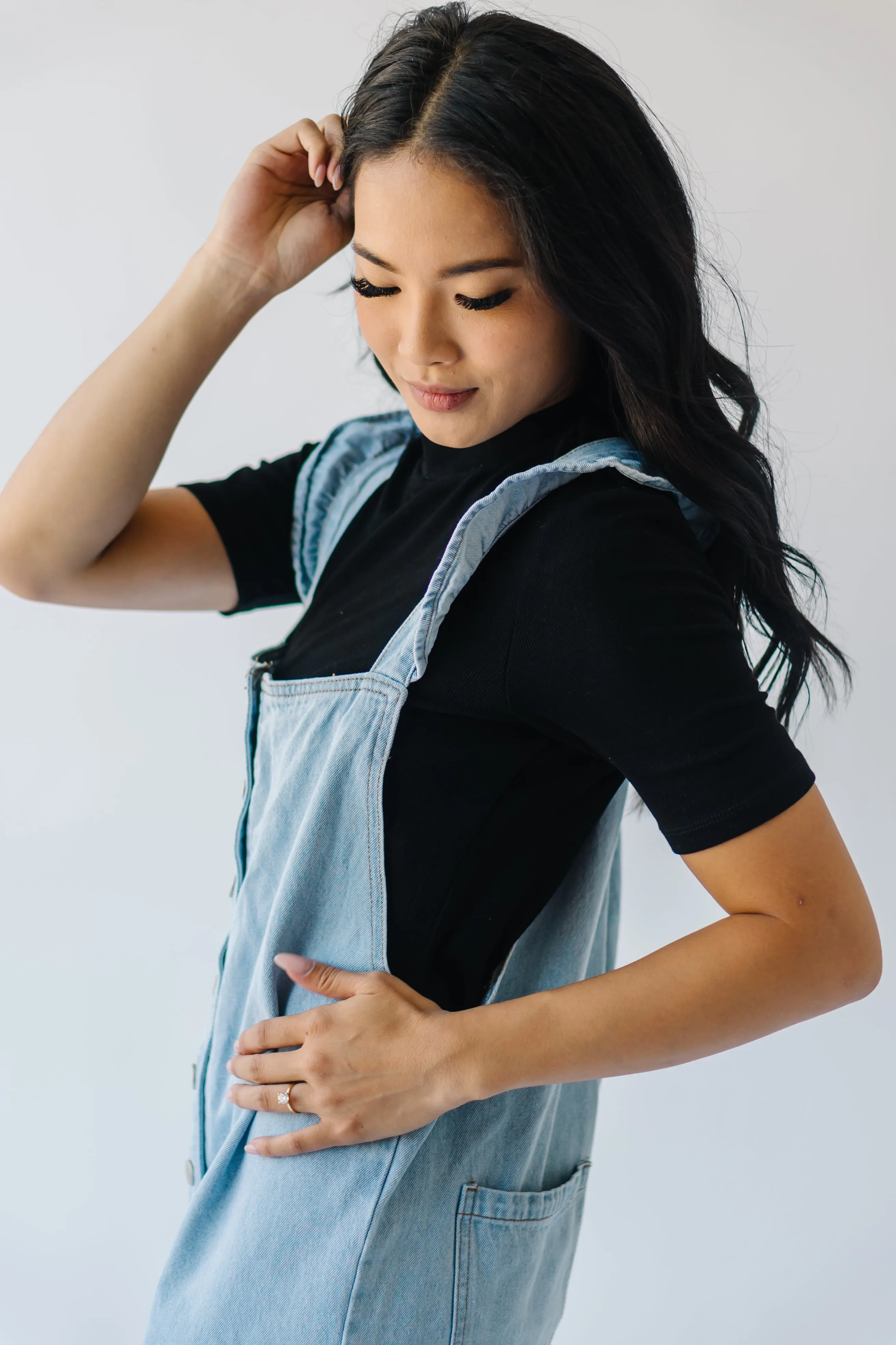 Denim Jumpsuit with Ruffle Detail from Redlands