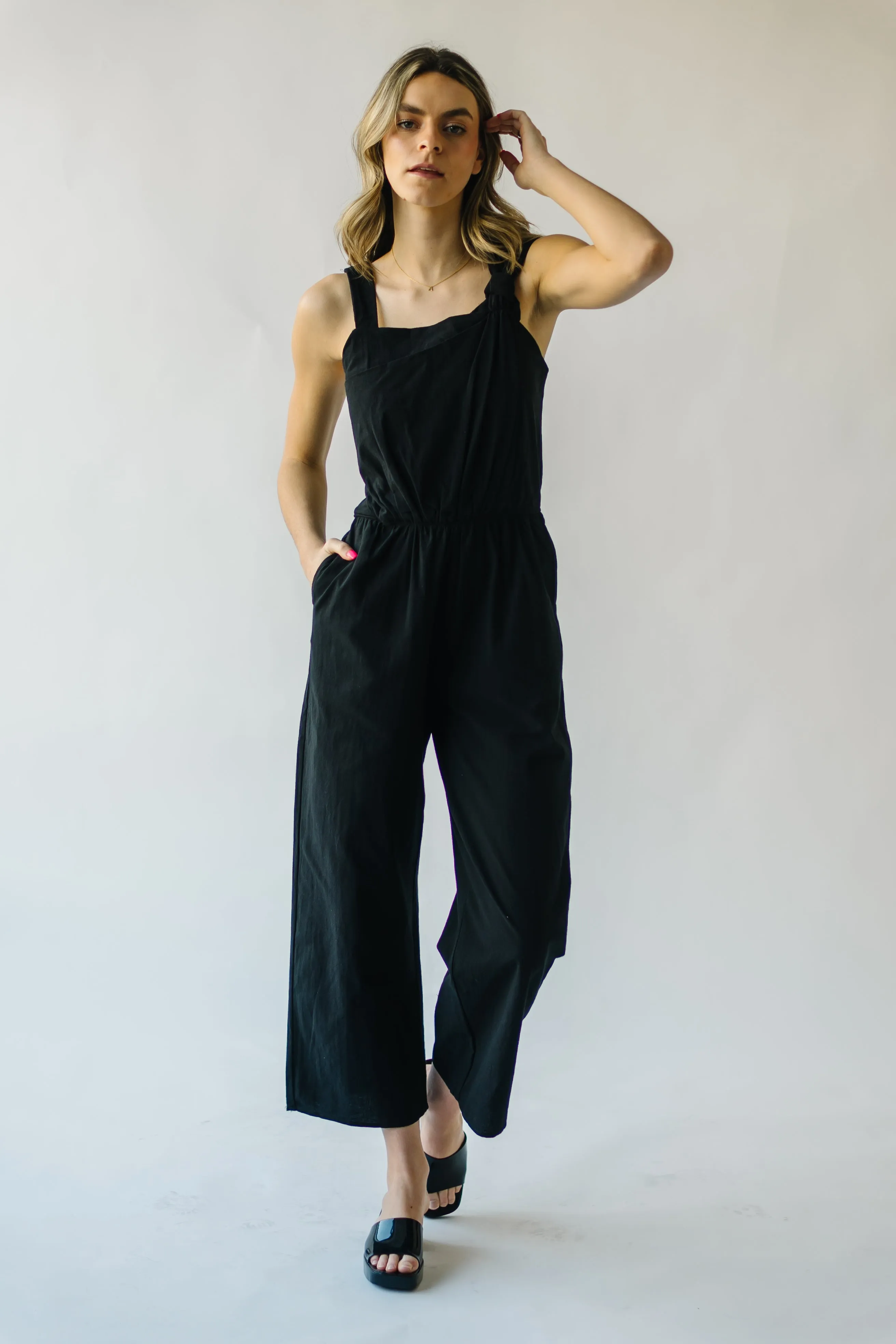 Black Tompkins Square Neck Jumpsuit