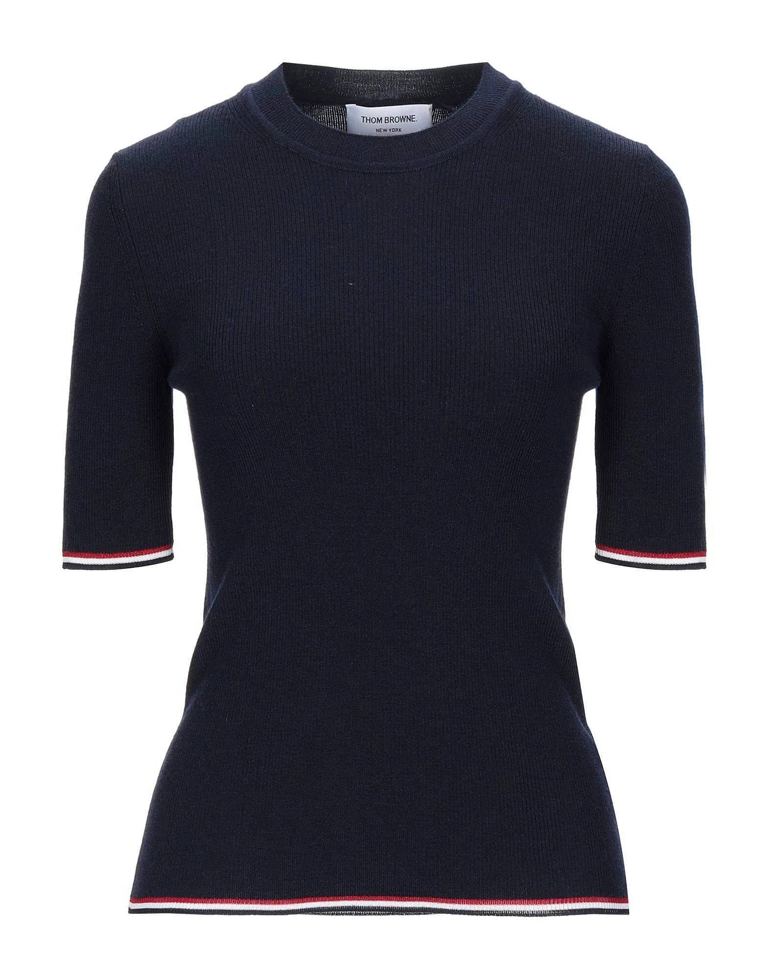 THOM BROWNE Wool Short Sleeves Plain Elegant Style Casual