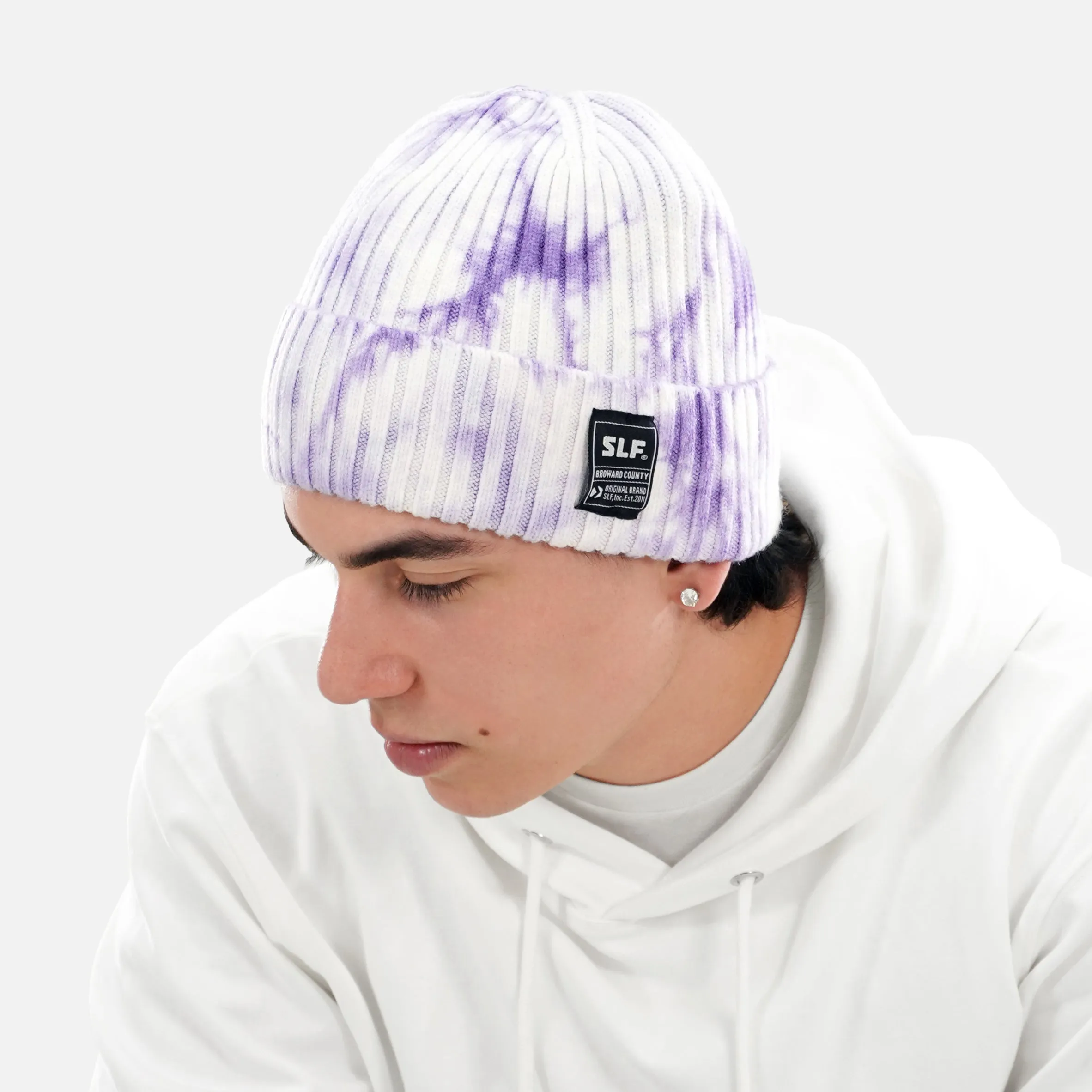 Purple Tie Dye Knit Beanie