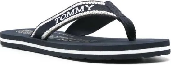 Tommy Hilfiger logo-jacquard thong sandals Blue