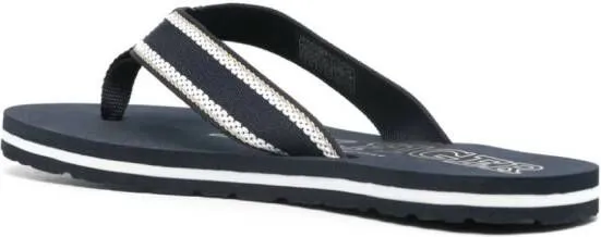 Tommy Hilfiger logo-jacquard thong sandals Blue